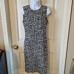 Calvin Klein Black and White Midi Dress